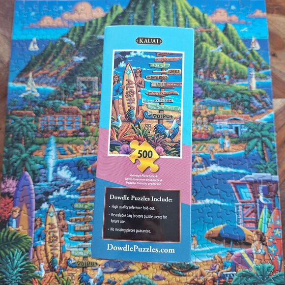 Dowdle Kauai 500 Piece Jigsaw Puzzle Bright Island Paradise Illustration Hawaii‎ - Picture 5 of 11